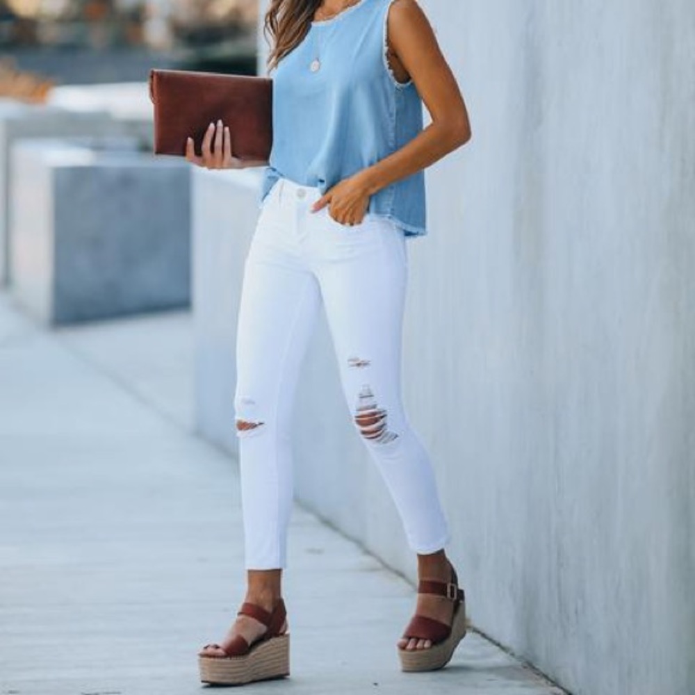WHITEHAVEN MID RISE DISTRESSED SKINNY JEANS VICI - Picture 8 of 8